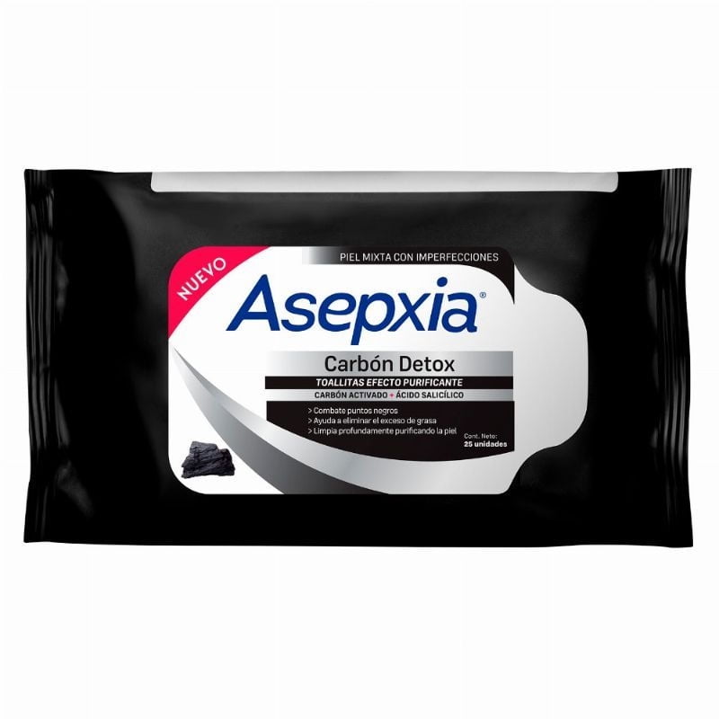 Asepxia - Toallitas Efecto Purificante Carbón Detox