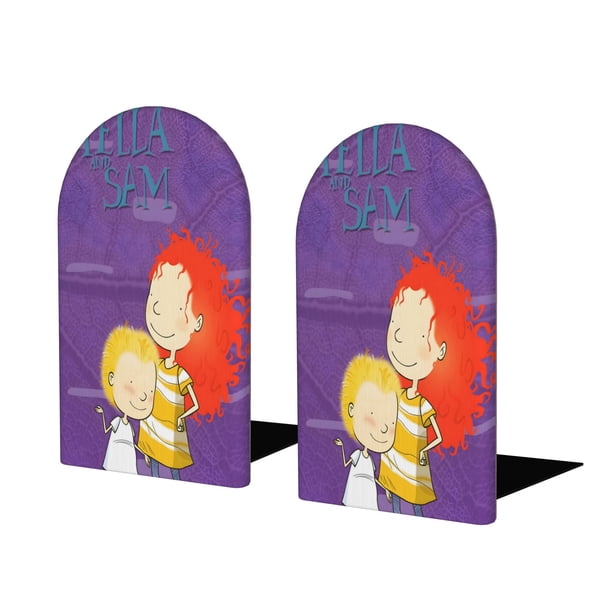 Stella y Sam Sujetalibros decorativos temáticos, tope para estantería con base antideslizante, uso dual para hogar y oficina - 2 piezas
