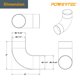 thumbnail image 4 of Conector para manguera de polvo POWERTEC 70105, 4 codos, 90 grados, negro, 4 of 6