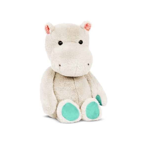 Peluche de peluche B. toys B. softys, hipopótamo Garry, 30 cm, color gris