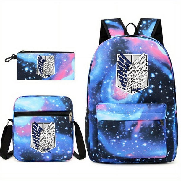 3pcs Backpack Crossbody Bag And Pen Bag Set, Fashionable Print Backpack, Large Capacity Travel Bag, Students School Bag, Men And Women Lightweight Bag