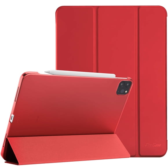 Smart Case ProCase para iPad Pro 12.9 de 6.ª, 5.ª, 4.ª y 3.ª generación, color rojo