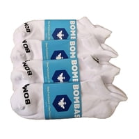 Medias Bombas Tobilleras Blancas Para Mujer Talle Mediano Pack De 4