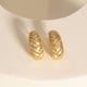 thumbnail image 3 of Aretes de Aro Dorados para Mujer con Acabado Cepillado Aretes de Aro de Plata Esterlina S925 Aretes de Aro de Diamante de Oro Simulado con CZ para Mujer Aretes Elegantes de Novia Aretes de Boda, 3 of 5