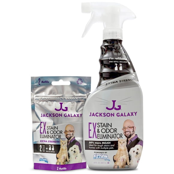 Eliminador de orina para gatos Jackson Galaxy EX, botella de 680 ml para eliminar manchas y olores