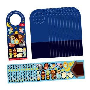 Magideal - 12 Juegos De Pegatinas De Natividad Diy, Manualidades Navideñas, Pegatinas Educativas, Pegatina De Escena De Natividad Diy Para Actividades En El Aula Estilo B