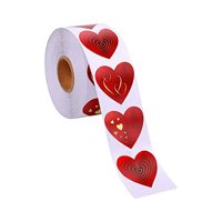 Magideal - Pegatinas Para El Día De San Valentín, Pegatinas Para Sobres, Etiquetas De Sellado, Pegatinas De Corazón Para Álbum De Recortes, Embalaje De Regalo, , Estampado Estampado De Corazones 25 Cm.