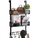 thumbnail image 2 of 1pc Door Hanger Organizer, Over The Door Towel Rack, Use For Hanging Coat, Bag, Hat, With 2 Baskets And 9 Hooks For Bathroom, Bedroom, Living Room, Easy Installation No Need Screws, 2 of 4