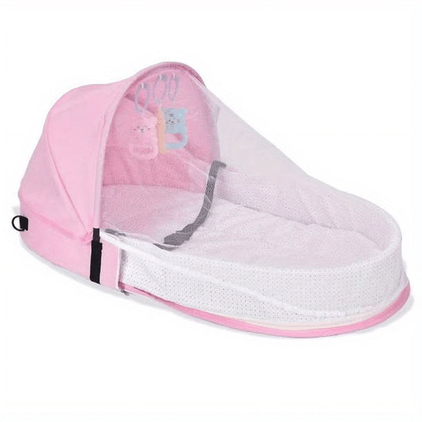 Baby Portable Crib Lounge Chair, Baby Travel Cot, Indoor And Outdoor Foldable Carry Cot , For 0-18 Months Baby