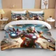 thumbnail image 1 of Marvel Iron Man Printed Soft Bedding Set Duvet Cover Anime Quilt Adult Kids Birthday Gift Full Size Bedding Set Luxury Bed Sheets, 1 of 5