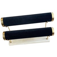 Ioensy - Soporte De Exhibición De Pulsera De 2 Niveles Para Relojes Mostrador De Joyería Terciopelo Negro