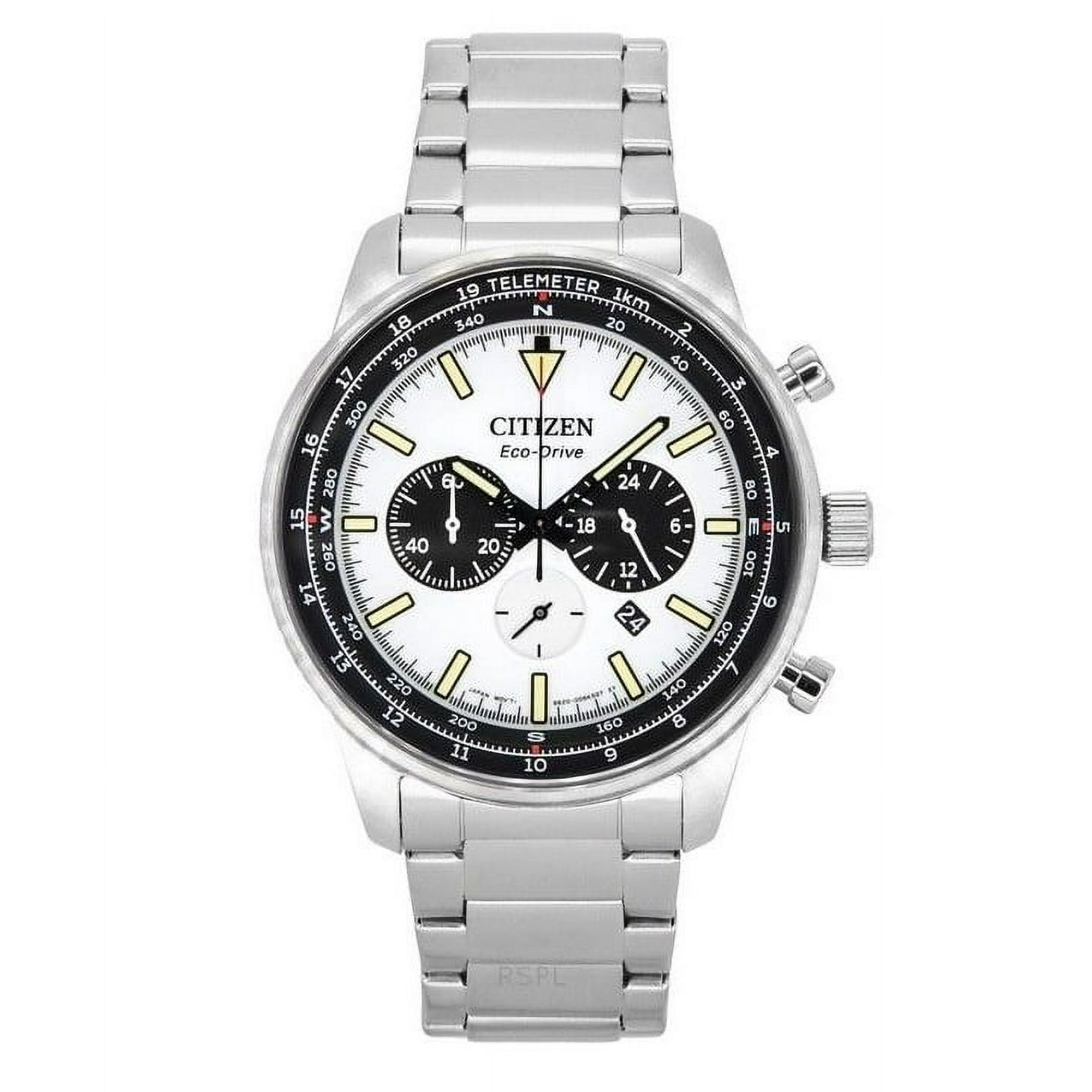 Reloj Citizen Eco-drive Chronograph Stainless Steel White Dial Ca4500-91a 100m Men's Watch