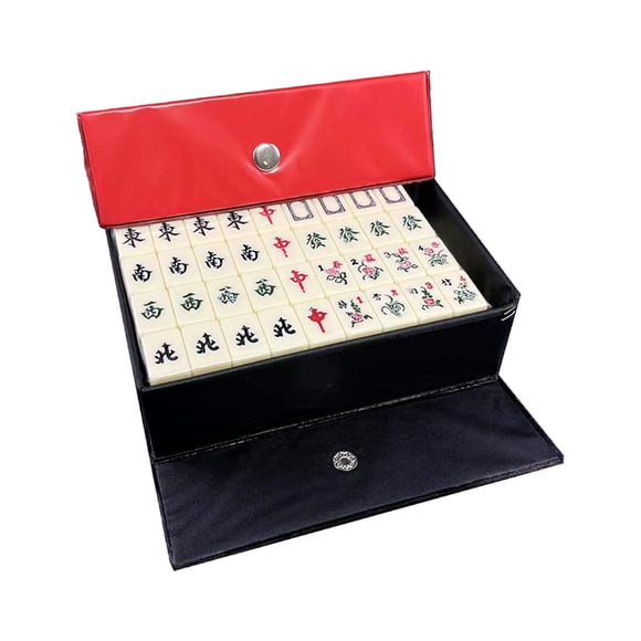 Mahjong Acrílico Portátil De 144 Fichas Con Estuche De Transporte Para La Familia