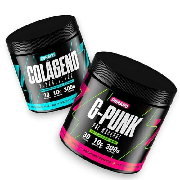 Colageno 30 Serv 300Gr & Pre Entrenamiento G-Punk 30 Serv