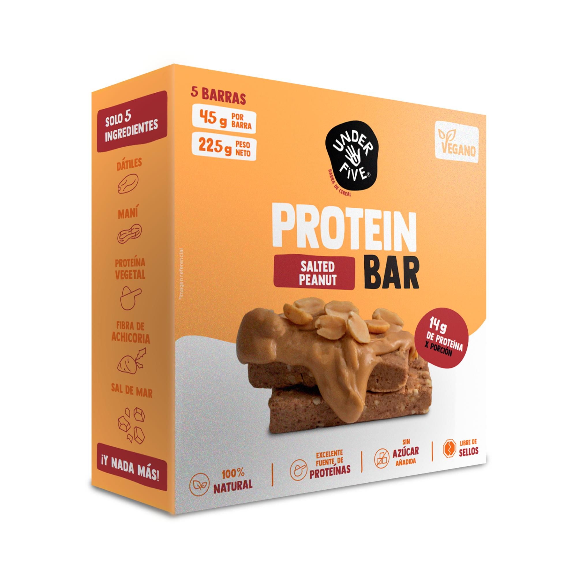 Barra Proteína Salted Peanut 5 Un 225 g Underfive