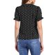 thumbnail image 3 of INSPIRE CHIC Blusa de Mujer con Lunares, Manga Corta Abullonada, Botones y Cuello Peter Pan, Talla S, Negro Blanco, 3 of 6
