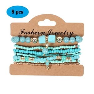 Set De 8 Pulseras Bohemias Heshpaws Multicolor
