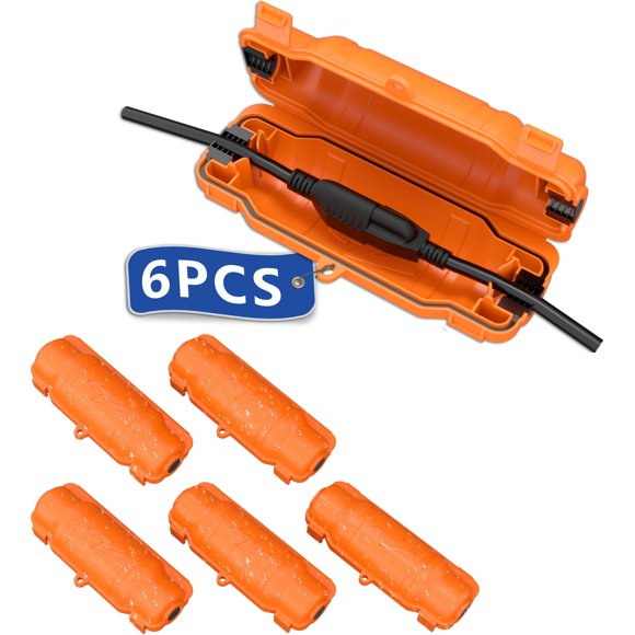 Cubierta impermeable naranja para cable de extensión cismorvex – paquete de 6