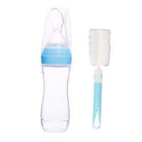 Magideal - Alimentador De Alimentos Para Bebés Cuchara Para Apretar Botella Utensilios Para Comer Para Bebés Para Niños Pequeños Azul