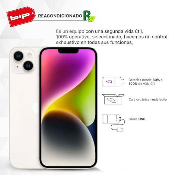 Iphone 14 Plus 128gb Starlight Grado A Reacondicionado
