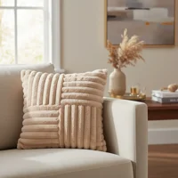 Casadeliacl - Funda De Cojín Genérica 45X45 Cm Línea Empalmado 12 - Terracota - Peluda Empalmado