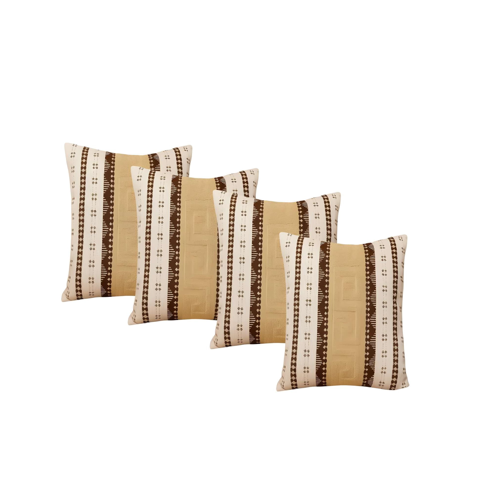 Genérico - Pack De 4 Fundas De Cojin Chenille Mandala 45x45 Blanco 02