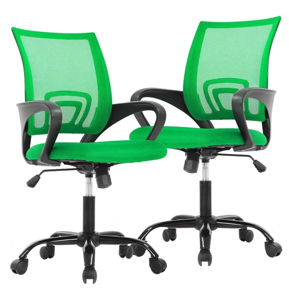 Silla de Oficina BestOffice Paquete de 2 con Respaldo de Malla y Soporte Lumbar Verde