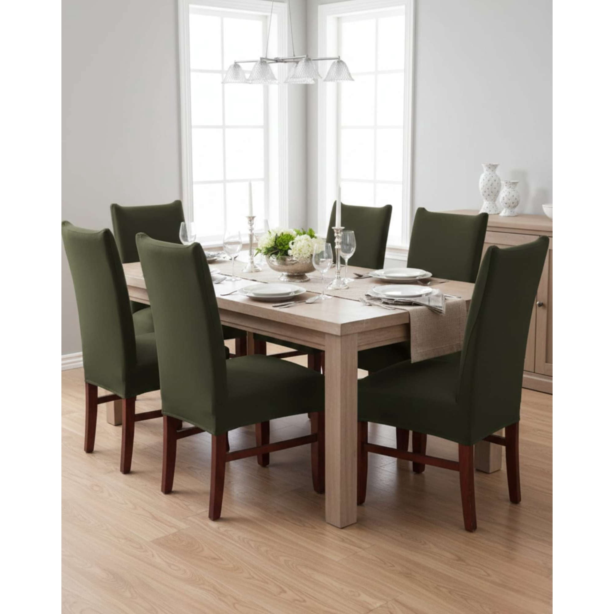 Mylhogar - Pack De 6 Fundas Elasticas Para Sillas Con Diseño Moderno