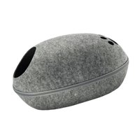 Magideal - Cama De Fieltro Premium Para , Cueva Desmontable Con Cremallera, Cama Para Mascotas, Cama Para Mascotas, Escondite Semicerrado, Casa , Gris