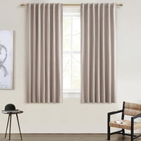 Aura Zeus - Cortina 100% Blackout 2 Paños 160X108 Lino Termica Roller Az Beige Beige