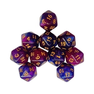 Bothyi - Dados Poliédricos D20 Para Juegos De Rol Ktv, Juego De Mesa, Azul Y Morado, 10 Uds.