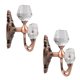 thumbnail image 3 of 2 piezas de cristal de cristal de la vendimia de pared gancho de suspensión cortina titular de bronce rojo, 3 of 3