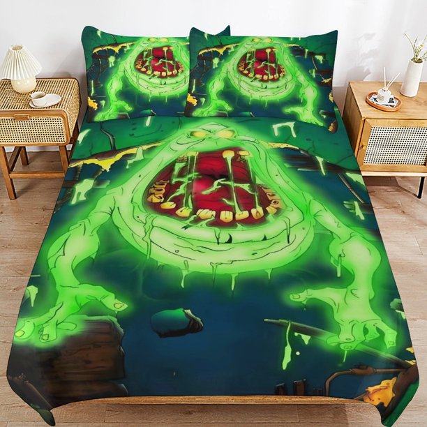 x595 Ghostbusters Bed Duvet Cover Microfiber Bedding Sets 3D Printed Lightweight 3 Piece Comforter Sets, 1 Duvet Cover And 2 Pillow Shams for Kids Boys Girls 90"x90" jn595