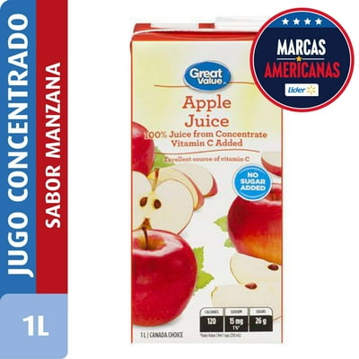 Jugo De Manzana Caja 1 L Great Value