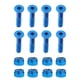 thumbnail image 2 of 8 piezas de repuesto para hardware de camión de skateboard tornillos de longboard tornillos azules, 2 of 5