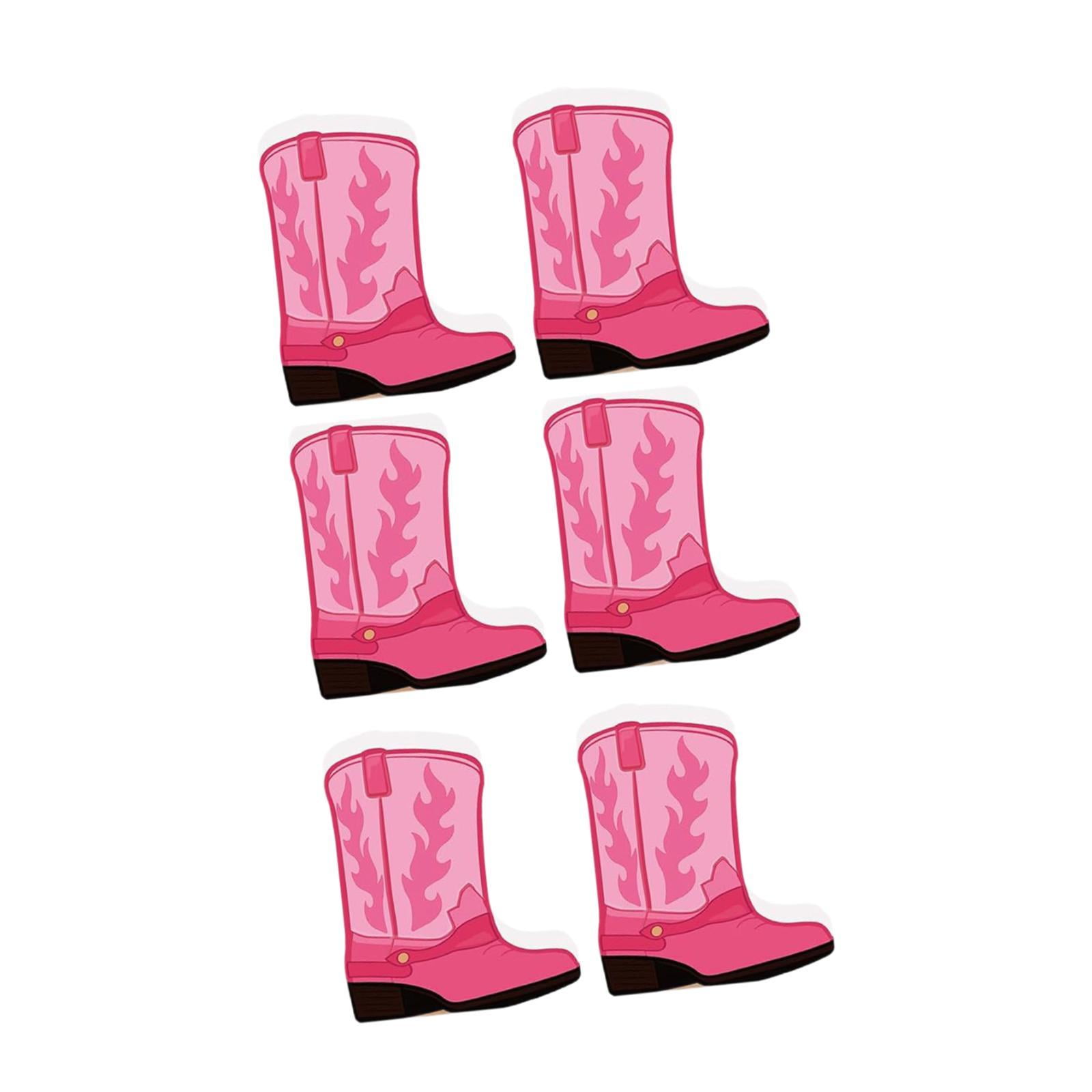 Bothyi - 6 Cajas De Flores Con Diseño De Botas De Vaquero Para Centro De Mesa De Interior, Color Rosa