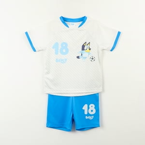 Conjunto Niño Futbol Blanco Bluey