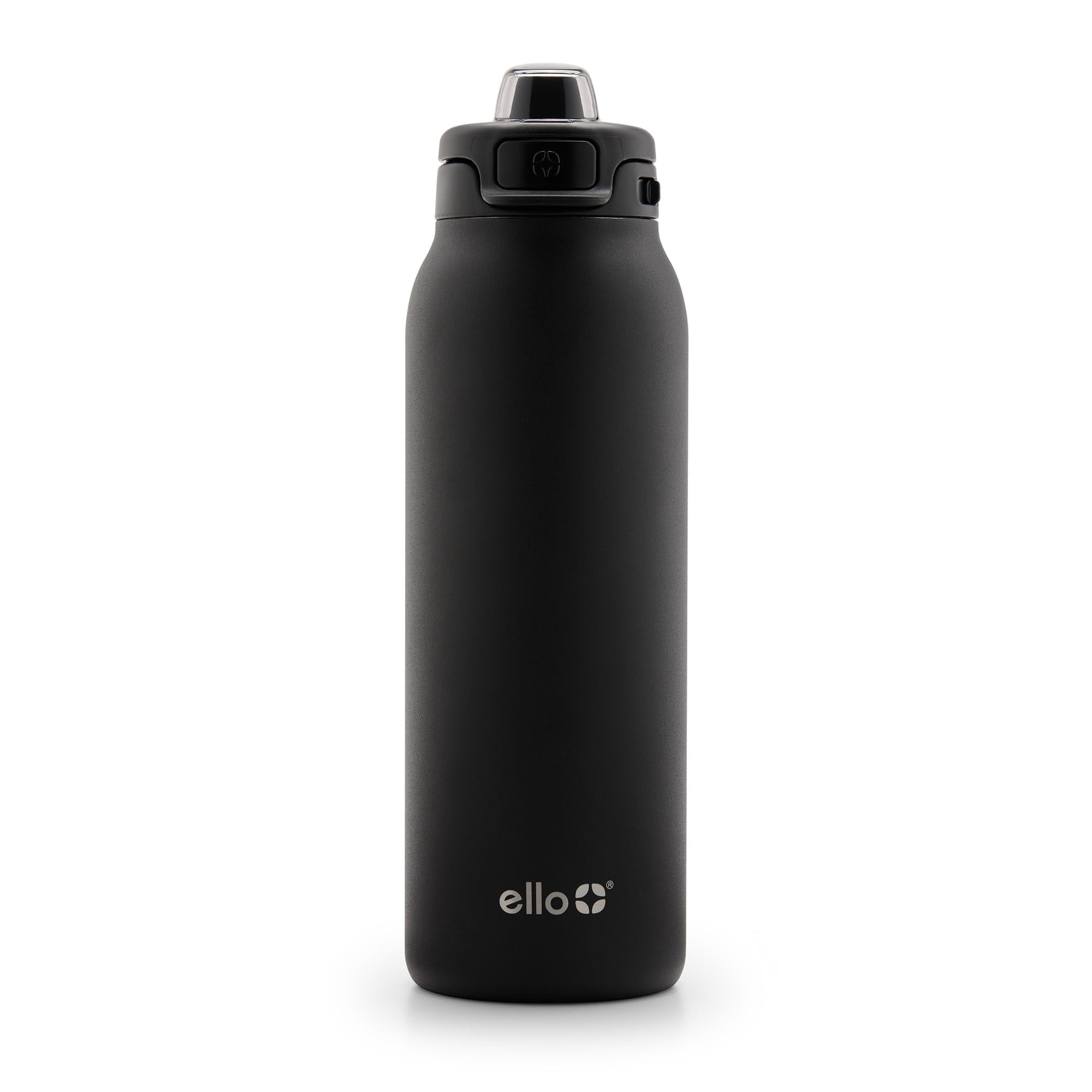 Botella De Agua Ello Pop & Fill De Acero Inoxidable De 946 Ml, Color Negro