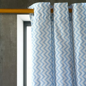 Masel - Cortina Lona Española Zigzag 2.25 Azul C/Abrazadera