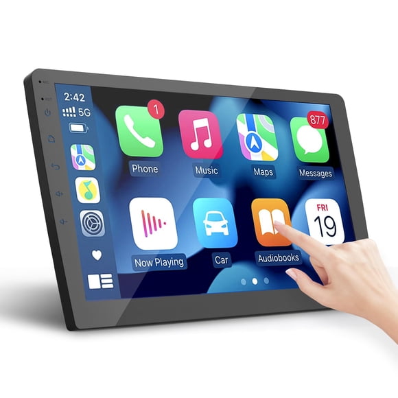 Audio estéreo para coche, doble DIN, pantalla táctil HD de 10.1 pulgadas, Bluetooth