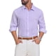 thumbnail image 1 of INSPIRE CHIC Camisa de Hombre de Seersucker a Rayas de Manga Larga con Botones y Textura L Púrpura, 1 of 5