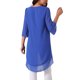 thumbnail image 3 of INSPIRE CHIC Blusa de Chifón para Mujer con Mangas Divididas 3/4 y Dobladillo Asimétrico Túnica Azul Real XL, 3 of 5
