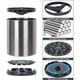 thumbnail image 2 of Portador de utensilios de cocina extra grande 360 ° giratorio para el organizador del mostrador de acero inoxidable almacenamiento cocina plata caddy 3 compartimiento platos cuchara espátula, 2 of 3