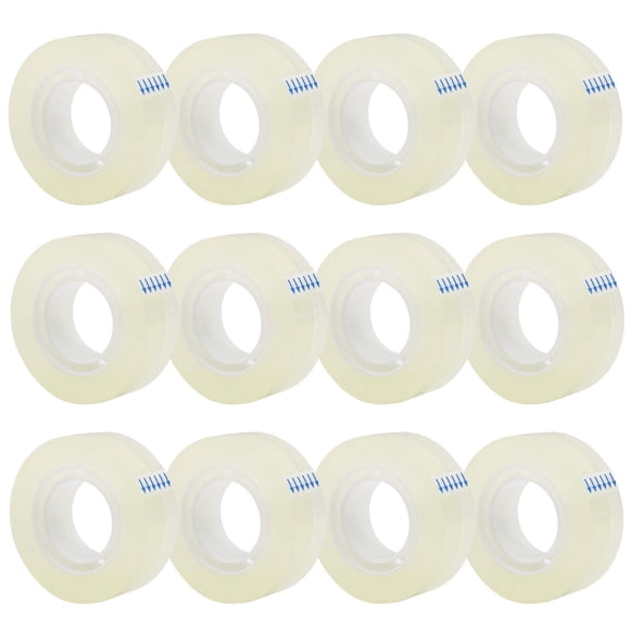 Cinta adhesiva OWLKELA transparente de 0,7 cm x 25 m, 12 rollos