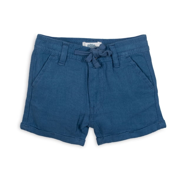 Bermuda Bebé Niño Lino Azul Pillin