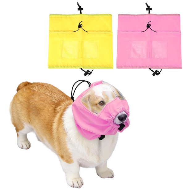 Gorra de Ducha para Perros, Protección de Baño Impermeable para Orejas de Cachorros, Diadema Ajustable (Rosa/Amarillo, 2 Piezas), Destinada para la Mayoría de los Perros