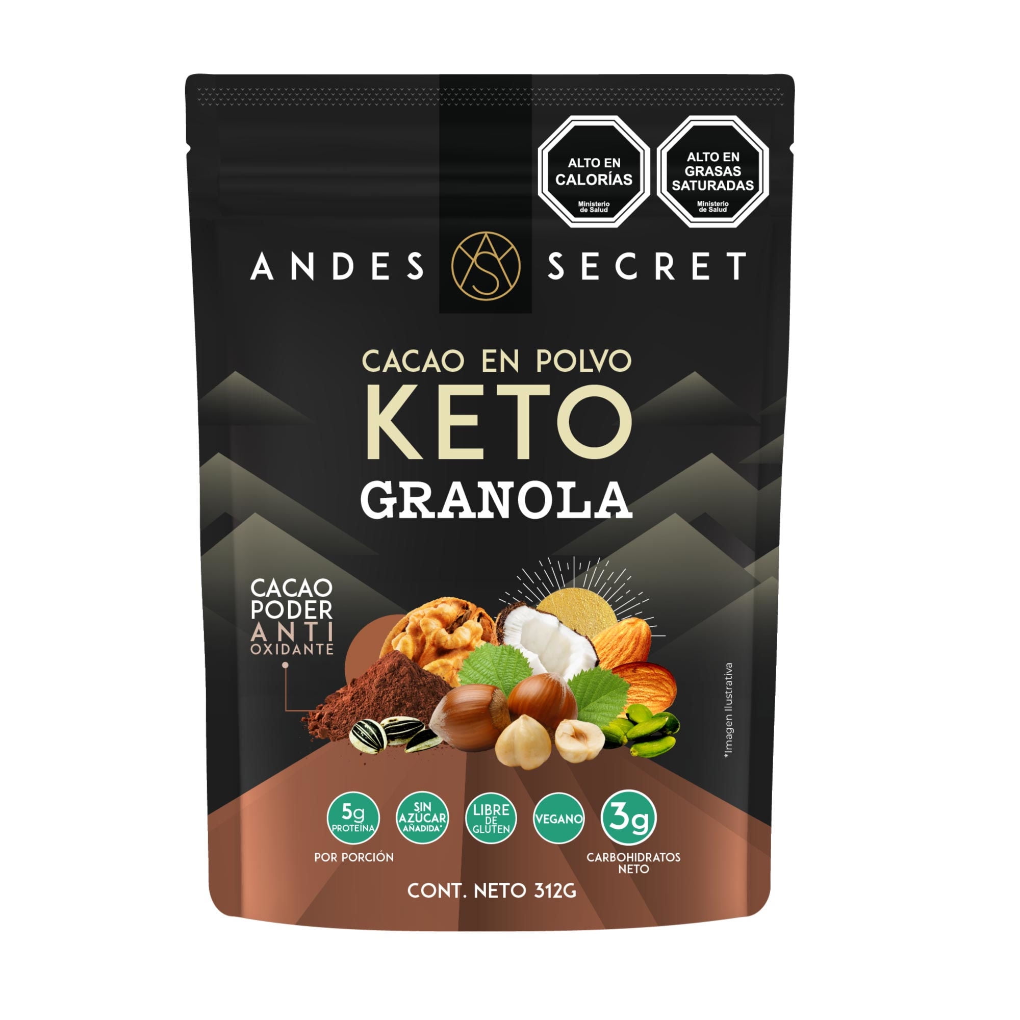 Granola Keto Cacao 312 g Andes Secret