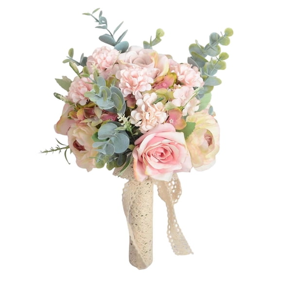 Ramo De Dama De Honor Centro De Mesa Hecho A Mano Flores Artificiales Para Decoración De Boda Estilo C