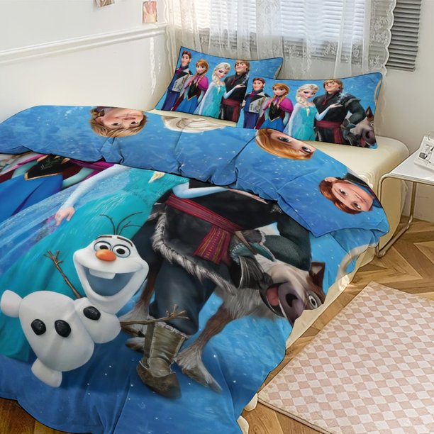 Frozen 3-Piece Reversible Twin Bed Set - Includes 1 Reversible Twin Comforter
