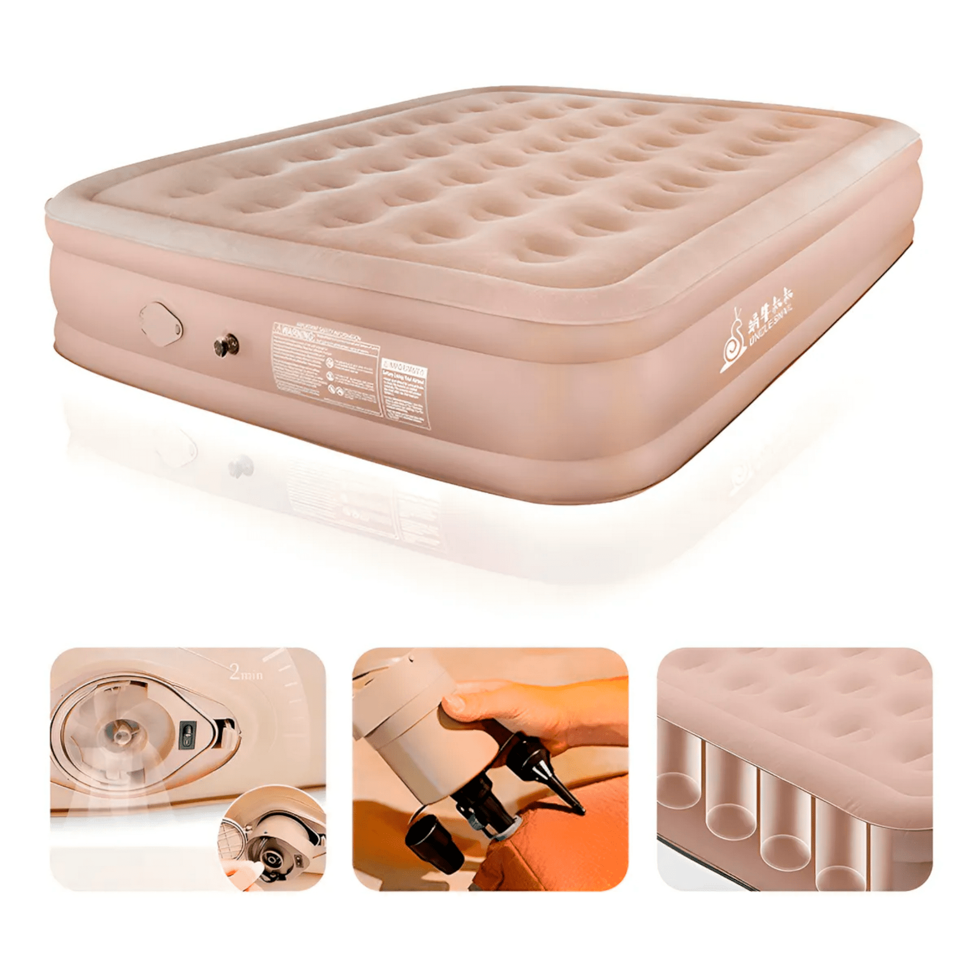 Colchón Inflable Bomba Inalámbrica Eléctrico 2 Plazas Beiti